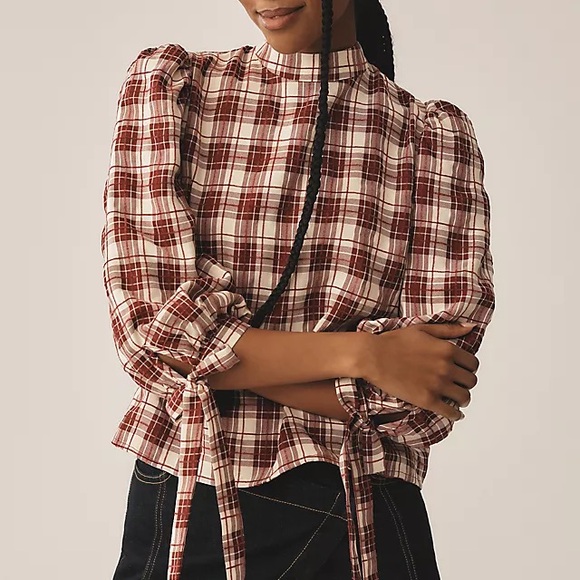 Anthropologie Tops - Anthropologie En Saison plaid colebee blouse size medium